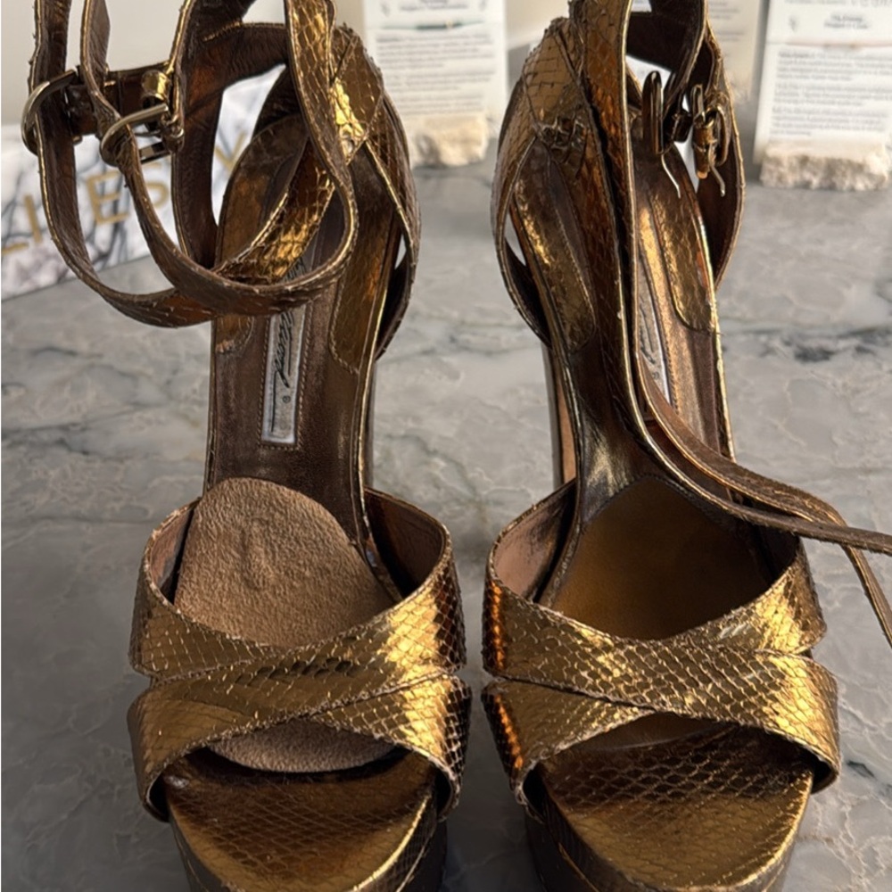 Salvatore Ferragamo Gold Strappy Sandals